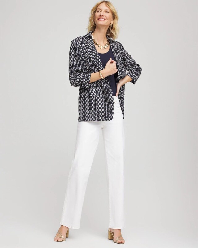 Printed Soft Crepe Blazer - image 2